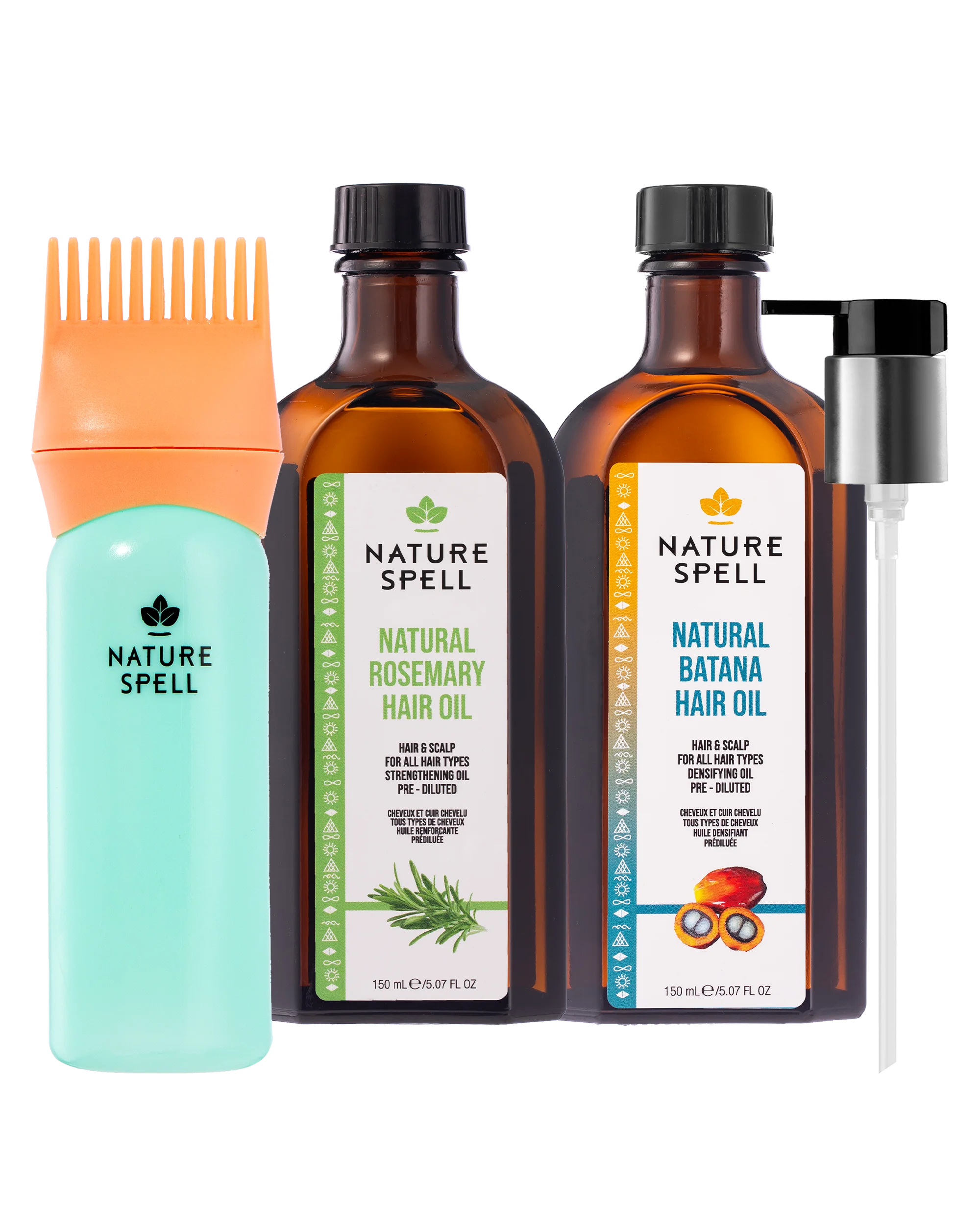 Batana & Rosemary Hair Nourishment Set With Pump And Oil Applicator Set